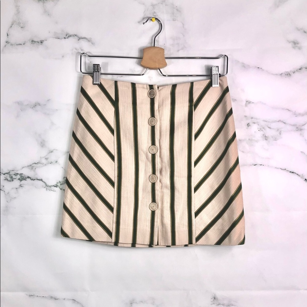 4 for $25 INTERMIX Cotton Stripe A-line Skirt